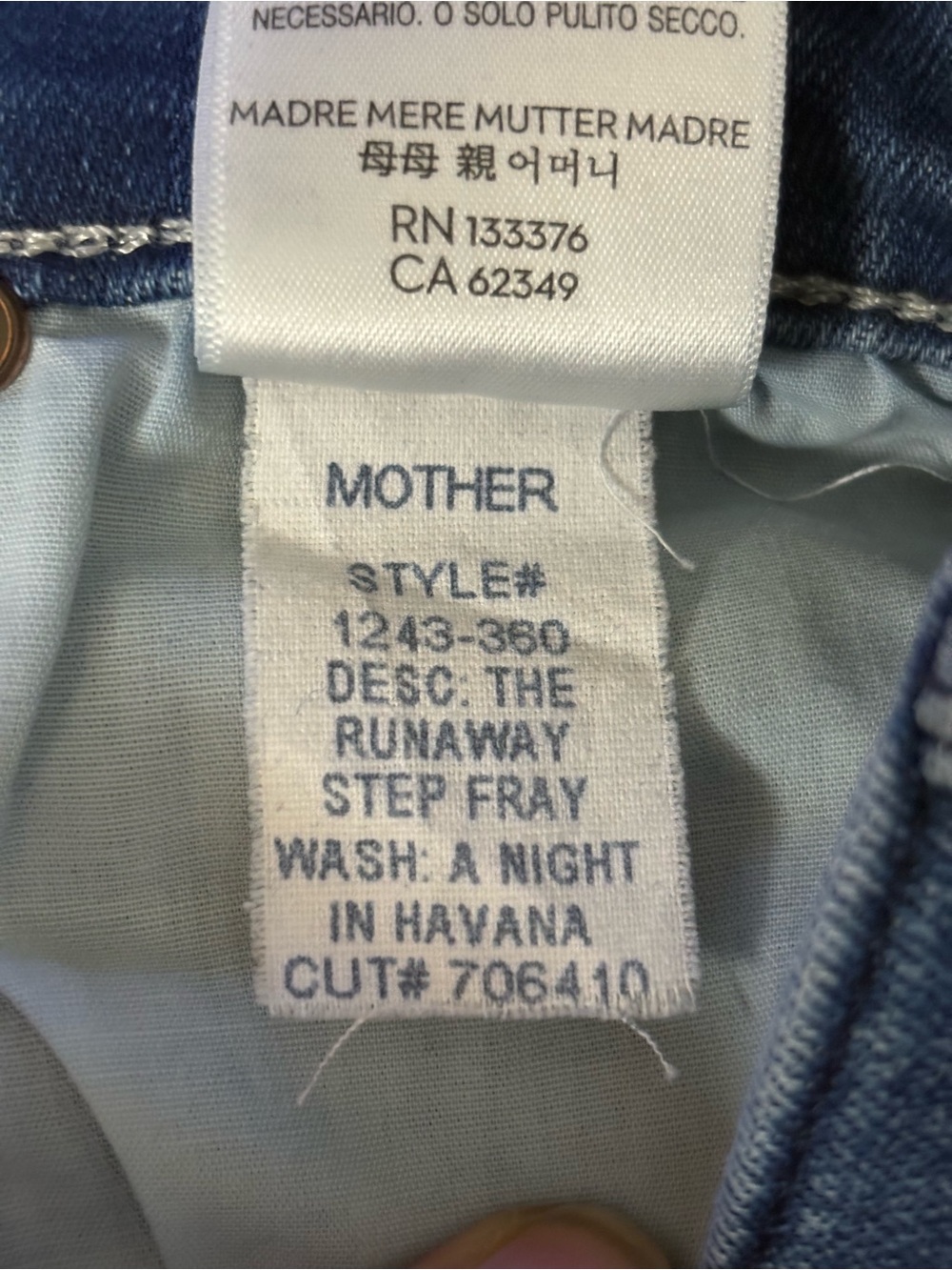 MOTHER Women’s Sz 25 The Runaway Step Fray Jeans in A Night in Havana wash - Picture 10 of 11